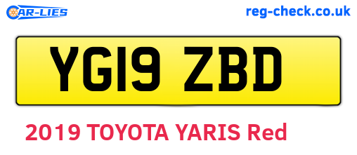 YG19ZBD are the vehicle registration plates.