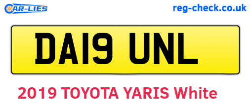 DA19UNL are the vehicle registration plates.