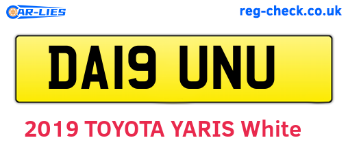 DA19UNU are the vehicle registration plates.