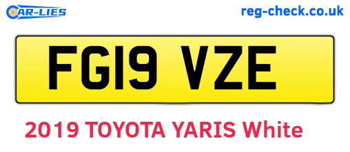 FG19VZE are the vehicle registration plates.