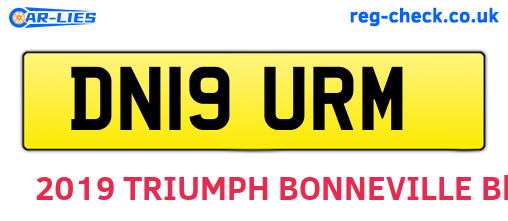DN19URM are the vehicle registration plates.