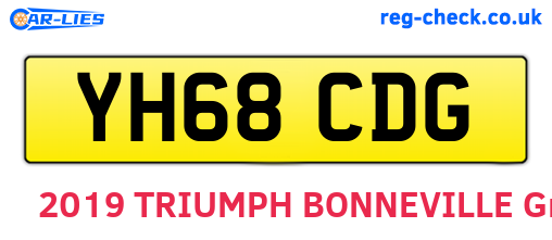 YH68CDG are the vehicle registration plates.