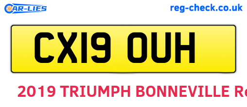 CX19OUH are the vehicle registration plates.