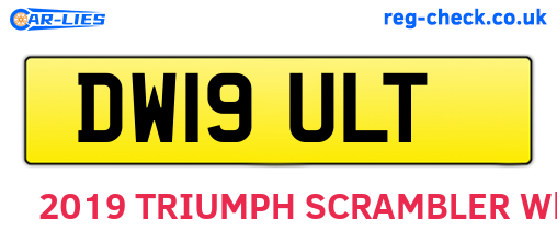 DW19ULT are the vehicle registration plates.