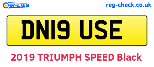 DN19USE are the vehicle registration plates.