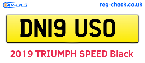 DN19USO are the vehicle registration plates.