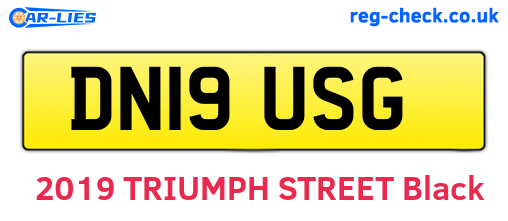 DN19USG are the vehicle registration plates.