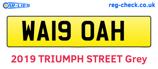 WA19OAH are the vehicle registration plates.