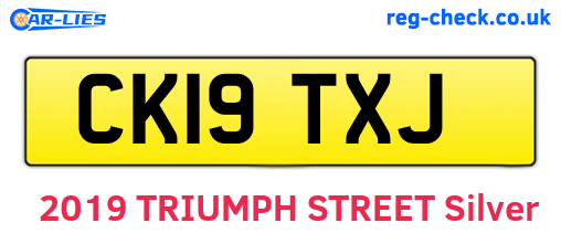 CK19TXJ are the vehicle registration plates.