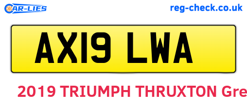 AX19LWA are the vehicle registration plates.