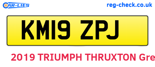 KM19ZPJ are the vehicle registration plates.