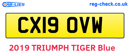 CX19OVW are the vehicle registration plates.