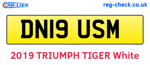 DN19USM are the vehicle registration plates.