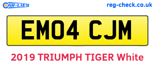 EM04CJM are the vehicle registration plates.