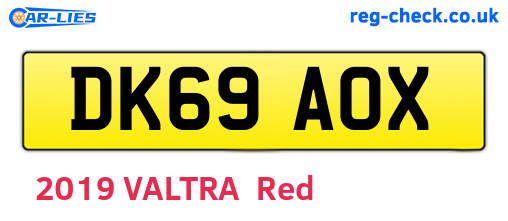 DK69AOX are the vehicle registration plates.