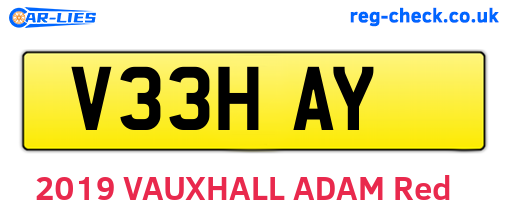 V33HAY are the vehicle registration plates.