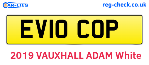 EV10COP are the vehicle registration plates.