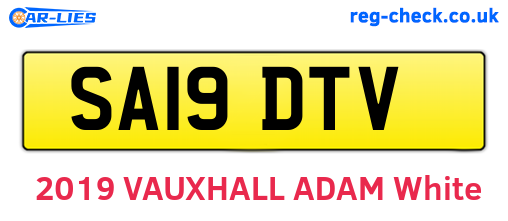 SA19DTV are the vehicle registration plates.