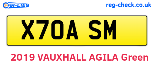 X70ASM are the vehicle registration plates.