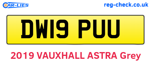 DW19PUU are the vehicle registration plates.