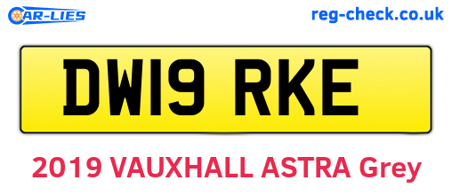 DW19RKE are the vehicle registration plates.