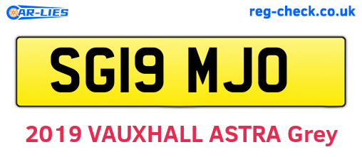 SG19MJO are the vehicle registration plates.