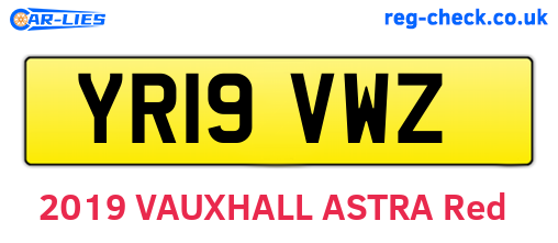 YR19VWZ are the vehicle registration plates.