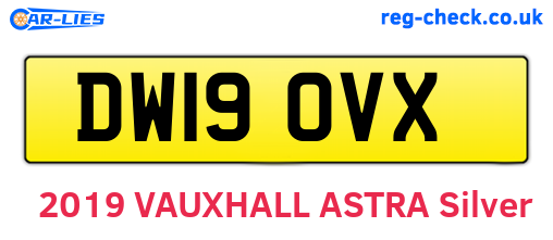 DW19OVX are the vehicle registration plates.