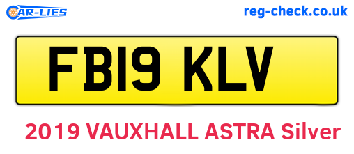 FB19KLV are the vehicle registration plates.