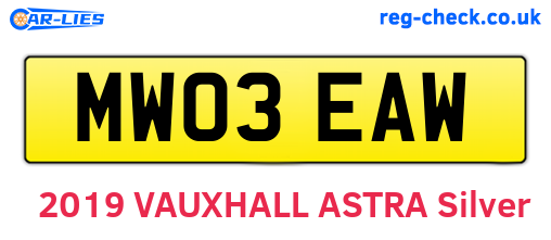 MW03EAW are the vehicle registration plates.
