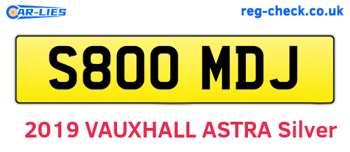 S800MDJ are the vehicle registration plates.