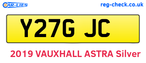 Y27GJC are the vehicle registration plates.