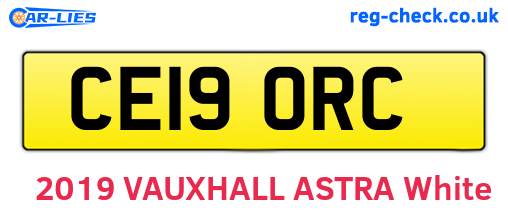 CE19ORC are the vehicle registration plates.