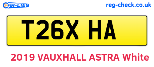 T26XHA are the vehicle registration plates.