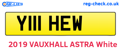 Y111HEW are the vehicle registration plates.