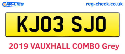 KJ03SJO are the vehicle registration plates.
