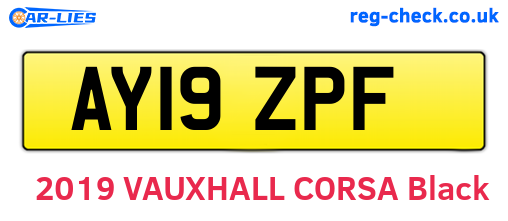 AY19ZPF are the vehicle registration plates.