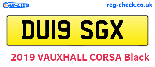 DU19SGX are the vehicle registration plates.