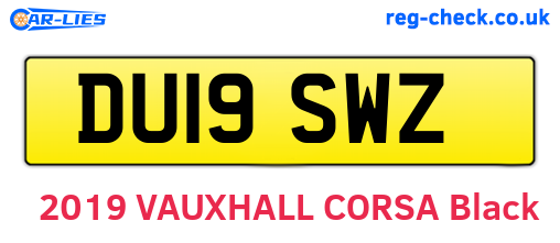 DU19SWZ are the vehicle registration plates.