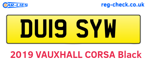 DU19SYW are the vehicle registration plates.