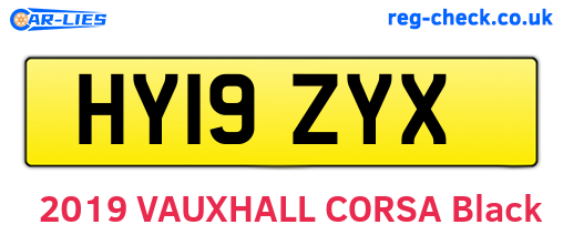 HY19ZYX are the vehicle registration plates.