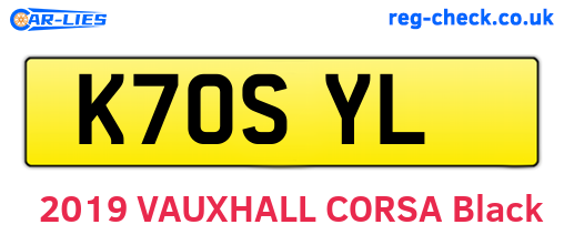 K70SYL are the vehicle registration plates.