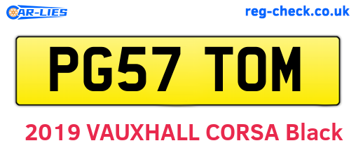 PG57TOM are the vehicle registration plates.