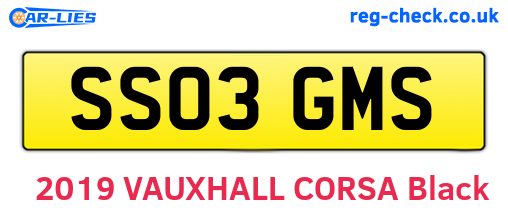 SS03GMS are the vehicle registration plates.