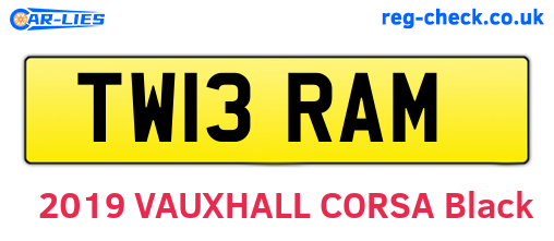 TW13RAM are the vehicle registration plates.
