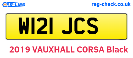 W121JCS are the vehicle registration plates.