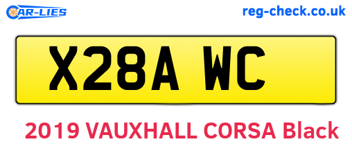 X28AWC are the vehicle registration plates.