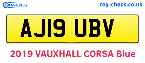 AJ19UBV are the vehicle registration plates.