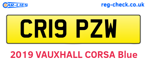 CR19PZW are the vehicle registration plates.