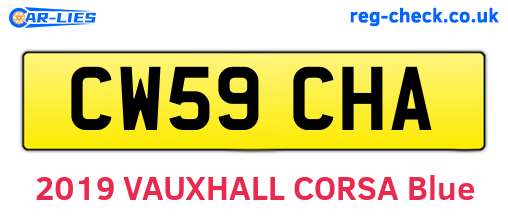 CW59CHA are the vehicle registration plates.